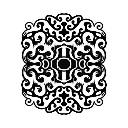 Oriental patterned arabesque. Black and white vector illustrationの写真素材
