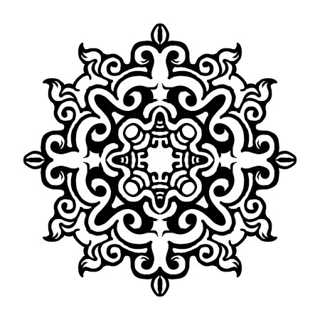 Mandala. Ethnic decorative element. Hand drawn backdrop. Islam, Arabic, Indian, ottoman motifs.の写真素材