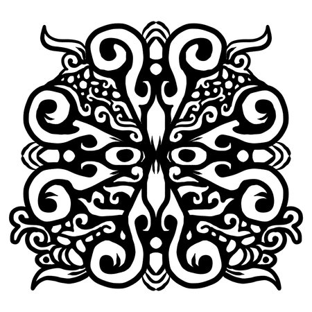 Black and white ethnic patterned background. Vector illustration for your designの写真素材