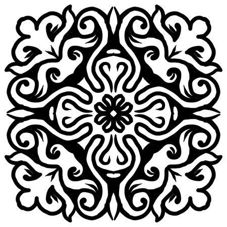 Mandala. Ethnic decorative element. Hand drawn backdrop. Islam, Arabic, Indian, ottoman motifs.の写真素材