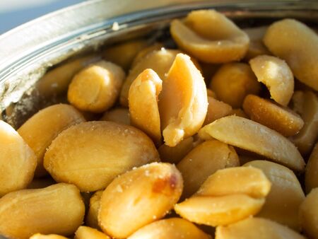 Macro shot of a pile of peanutsの写真素材