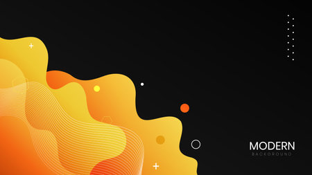 Modern liquid background with orange and black backgroundのイラスト素材