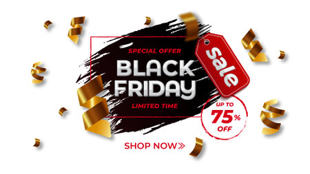 Black friday sale banner template on white background