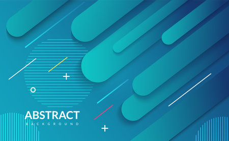Abstract blue modern background with shapes, and memphis styleのイラスト素材