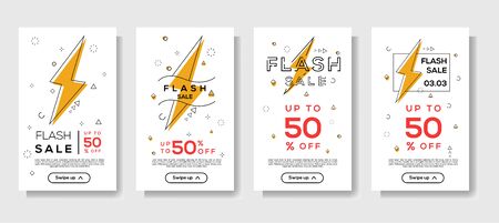 Flash sale special offer set Sale banner template designのイラスト素材