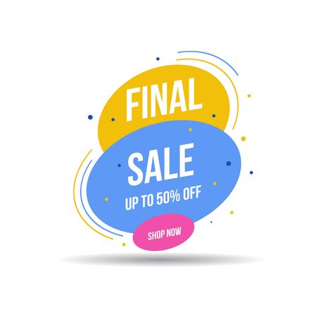 Special offer final sale banner, up to 50% off. Vector illustrationのイラスト素材