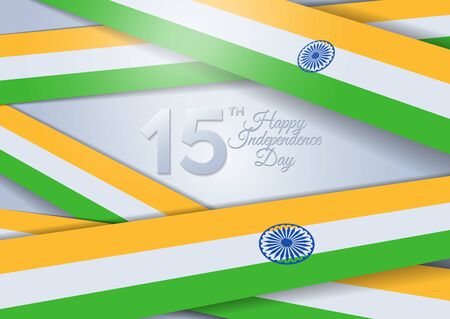 Happy Independence day India, Vector illustration, Flyer design for 15th Augustのイラスト素材
