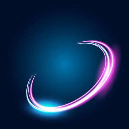 Neon glowing techno lines, hi-tech futuristic abstract backgroundのイラスト素材