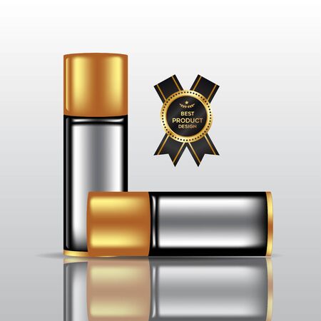 Perfume bottle mockup, blank cosmetic bottle in 3d illustrationのイラスト素材