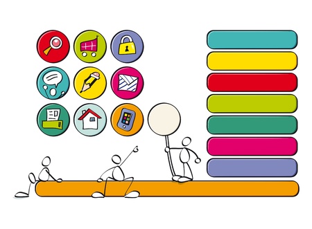 color icons and for children websitesのイラスト素材