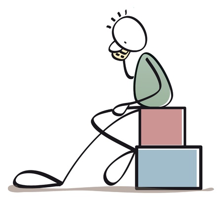 funny man talking on the cellularのイラスト素材