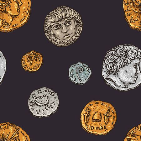 Ancient Romecoins patternのイラスト素材