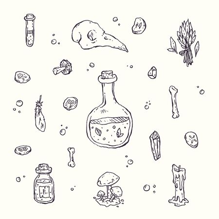 Magic elements setのイラスト素材