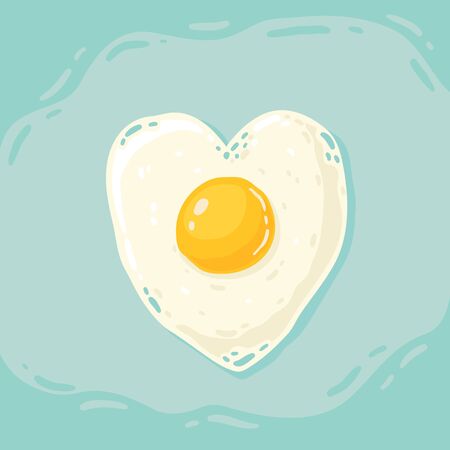 Fried egg in the shape of heratのイラスト素材