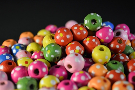 multi colored beadsの写真素材