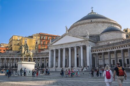 Piazza del Plebiscito, Naple, Italyのeditorial素材