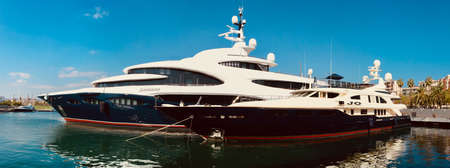 Luxury Yacht Boats Port Barcelonaのeditorial素材
