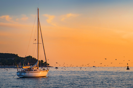 Sailboat in Rovinj, Croatiaの写真素材