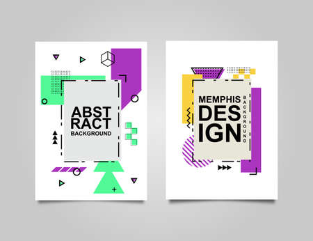 Trendy geometric design. Set of trendy memphis design. colorful geometric background design....