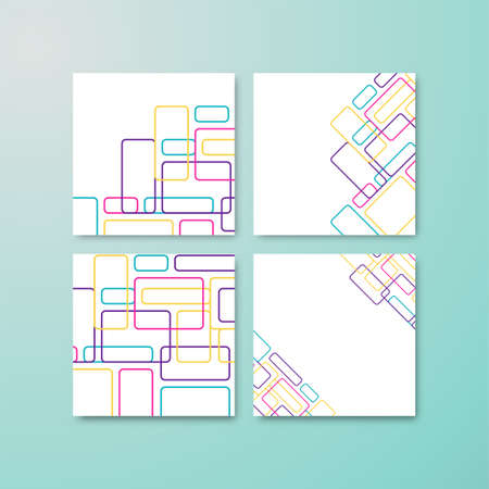 Trendy geometric design. Set of trendy memphis design. Colorful geometric background. Cool memphis background. Applicable for sale banner, brochure, cover, magazine, poster, social media banner.のイラスト素材