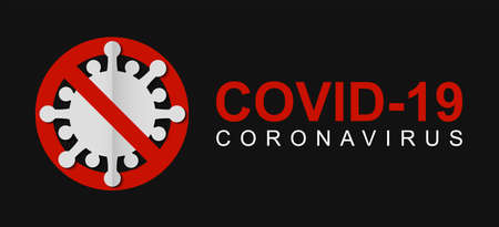 Stop Covid-19. Novel Coronavirus 2019 n-CoV infections prevention methods infographics. Creative coronavirus design idea. Creative coronavirus design concept in paper cut style and black background. covid-19 design template for web, banner, sticker, flyer, infographic, graphic resources, and others.のイラスト素材