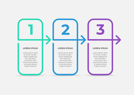 Modern business infographic thin line with arrow. Vector timeline template for presentation. Creative concept for infographic. Suitable for brochure, workflow, annual report, graph, layoutsのイラスト素材