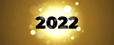 Happy new year 2022 background with glare behind the numbers and shiny particlesのイラスト素材