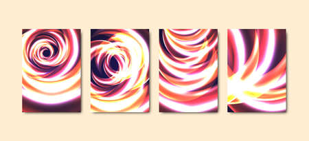 Cool abstract neon light background collection. Set of futuristic light poster coverのイラスト素材