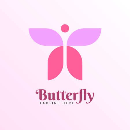 Feminine butterfly in pink and purple. Golden ratio in butterflyのイラスト素材