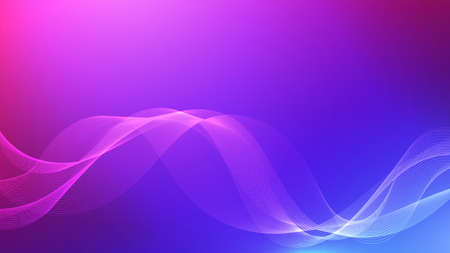 Abstract purple and pink gradient waves background. Glowing lines on purple backgroundのイラスト素材
