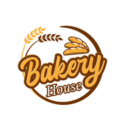 Vintage bakery house logo template. Retro logo for bakery shop or cafeのイラスト素材