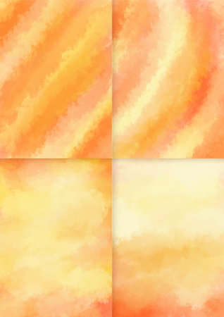 Beautiful orange watercolor background. Vertical abstract painting background. Hand-painted textureのイラスト素材