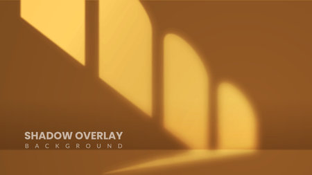 Realistic shadow overlay background. Aesthetic room interior with sunset light coming in through the windowのイラスト素材