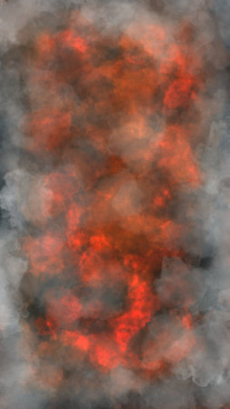 Dark muslin background with embers in the middle and the foggy. Horror texture wallpaper. Photography studio backdrop for a portrait. Live coals textureの写真素材