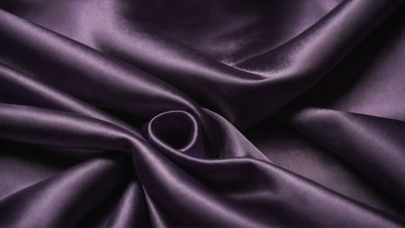 Silk satin fabric background in eggplant color. Highly detailed and wavy texture. AI-Generatedの素材