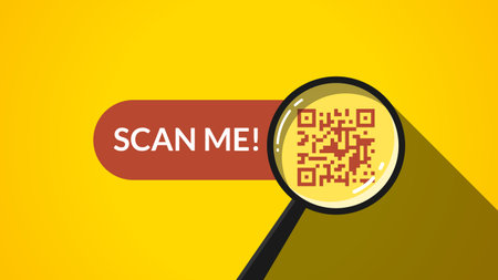 Scan me vector illustration, QR code scanning process for digital payment transactions