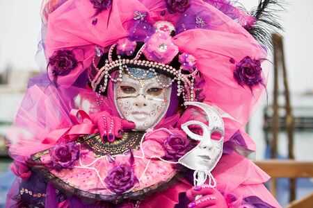 Pink costume at the Venice Carnivalの写真素材