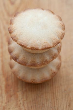 Pile of 3 small apple piesの写真素材