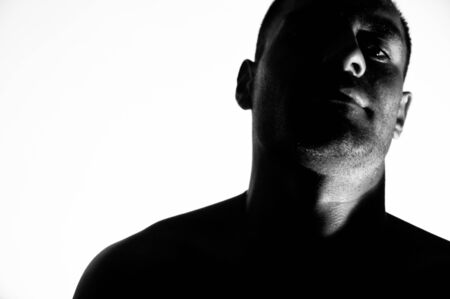 high contrast portraitの写真素材