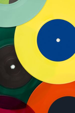 Colorful vinyl recordsの写真素材