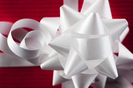 Present bow close-up pictureの写真素材