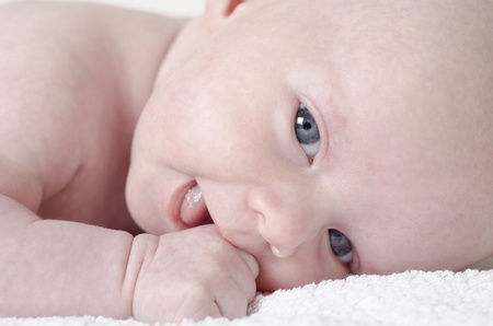 Close up of a newborn babyの写真素材