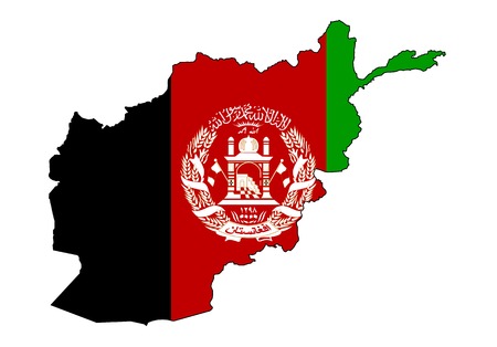 map and flag of afghanistan on white backgroundのイラスト素材