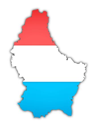 map and flag of luxembourg on white backgroundの写真素材