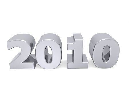 3d rendered of chrome 2010 for the new yearの写真素材