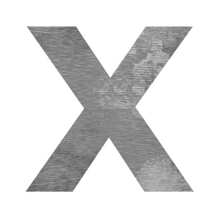 x letter capital texturing metalの写真素材