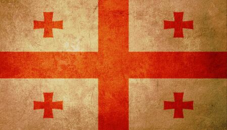 georgia flag with old texture grunge and vintageの写真素材