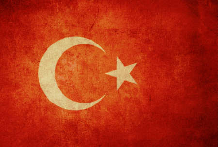 turkey flag with old texture grunge and vintageの写真素材