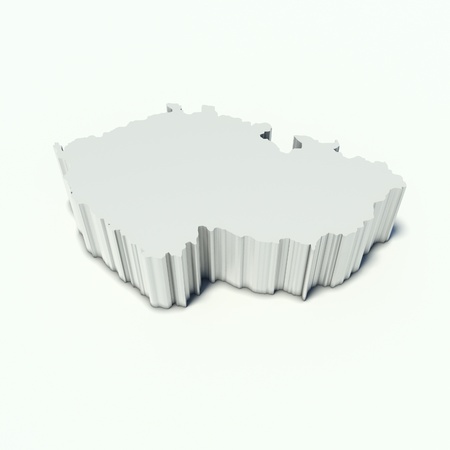 map of Czech Republic in perspective and whiteの写真素材