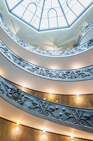 Bramante double helix staircase at the Vatican Museum in Rome, Italyのeditorial素材